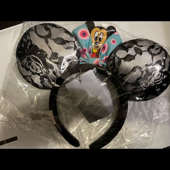 Disney Parks Minnie Ears Polka Dot Black Lace Limited Party Headband - Picture 4 of 5